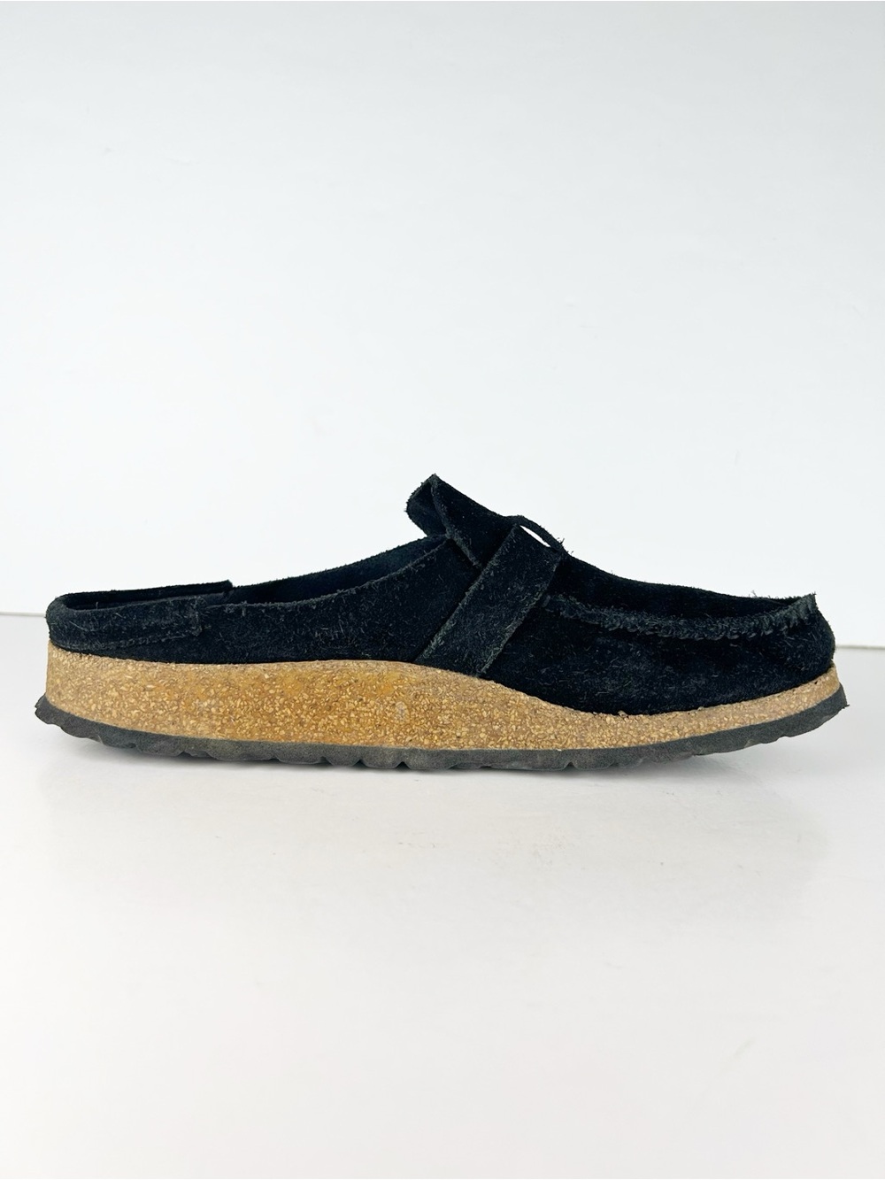 Birkenstock Buckley Black Suede Leather Slip On Shoes Moc Toe Mules EU 39 US L 8 - Picture 8 of 13